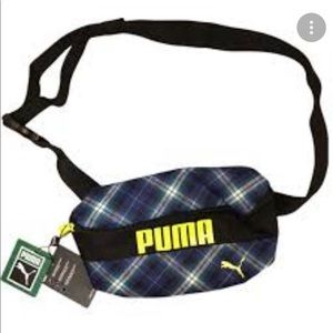 NWT PUMA FANNY PACK RHYTHM HIP SACK BLUE AND GREEN PLAID.